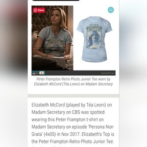 Vintage Peter Frampton Shirt Big island worn by Elizabeth McCord Madam Secretary